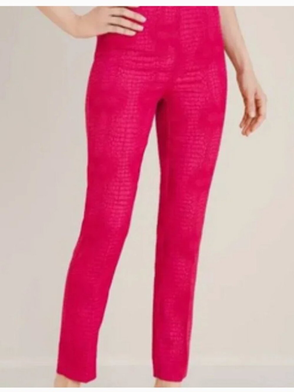 Chico's Women's Pink Croco Easy Pant size 10